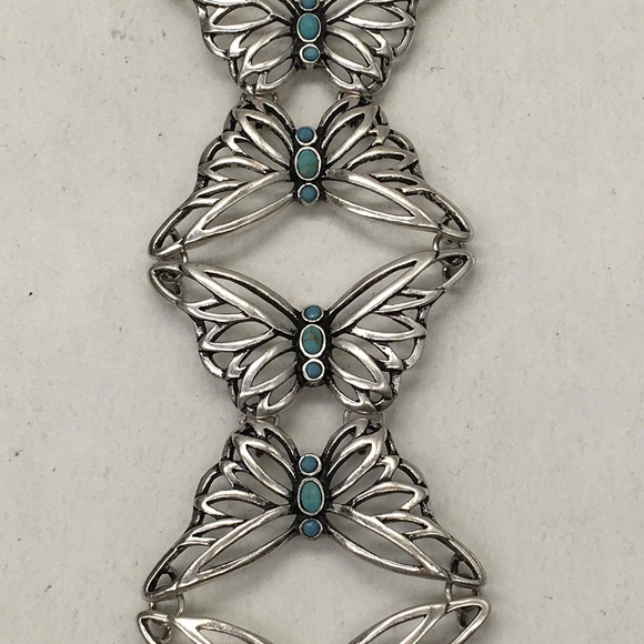 Fossil Butterfly Faux Turquoise Bracelet - Picture 2 of 4